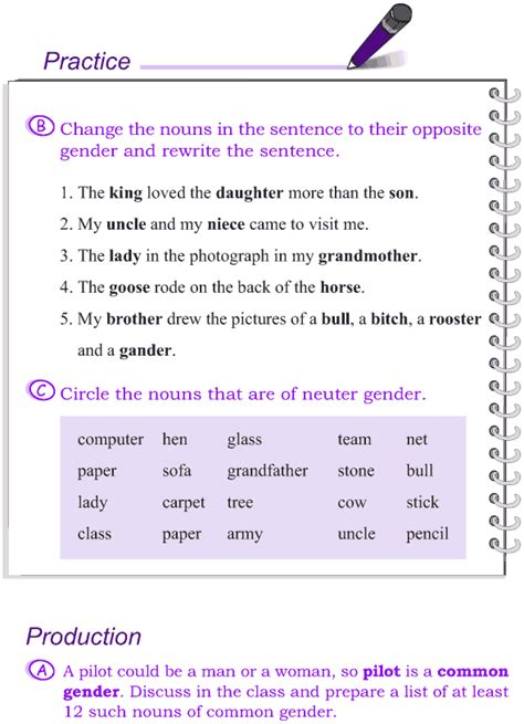 Grade 4 Grammar Lesson 6 Nouns Gender 5 English Grammar For Kids