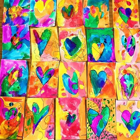 Kids Heart Art Project Color Made Happy
