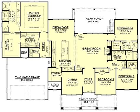 Then i loved the raised ceiling throughout the main living areas. Craftsman Style House Plan - 4 Beds 3.50 Baths 2759 Sq/Ft ...