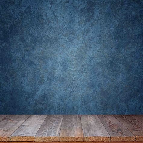 Old Master Marine Blue Background Wall With Wood Floor