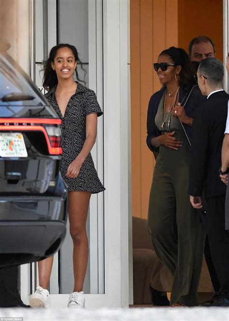 Michelle Obama Sports A Bikini With Daughter Malia On Miami Beach