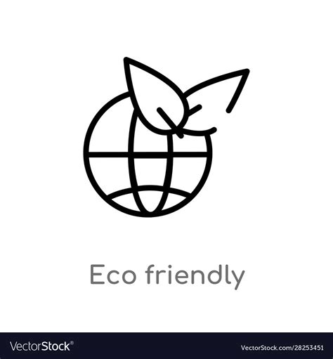 Outline Eco Friendly Icon Isolated Black Simple Vector Image