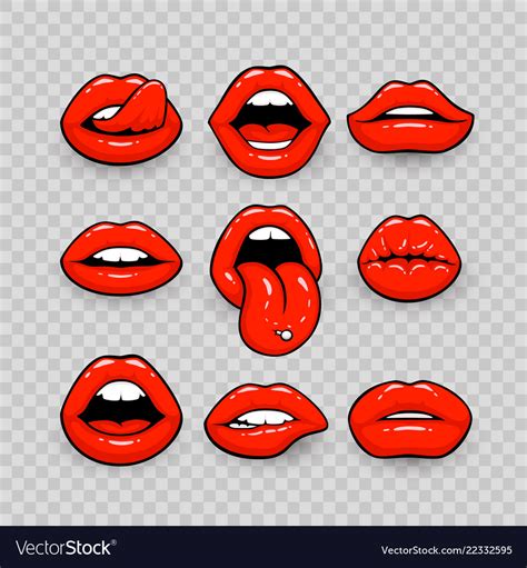 Red Lips A Collection Royalty Free Vector Image