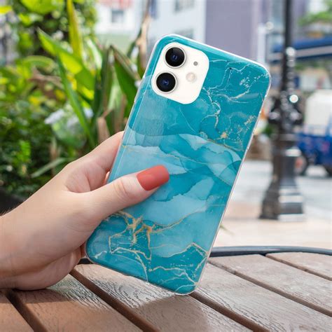 Imd Marble Pattern Tpu Phone Case For Iphone 11 Green