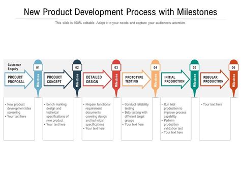 New Product Development Process With Milestones Presentation Graphics