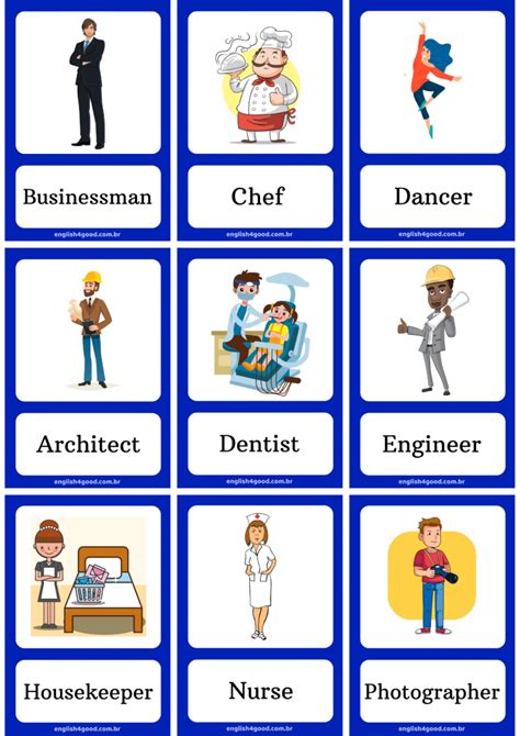 Jobs Flashcards Vocabulary