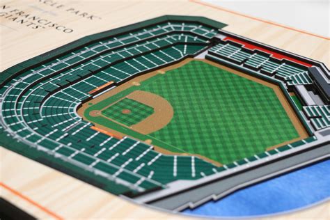 San Francisco Giants 3d Wood Stadium Replica 5 Layer — 3d Wood Maps
