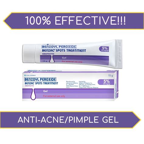 Benzoyl Peroxide Benzac Spots Treatment Anti Pimple Gel 5 15 Mg G