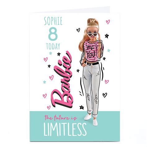 Buy Personalised Barbie Birthday Card Limitless Editable Age For Gbp