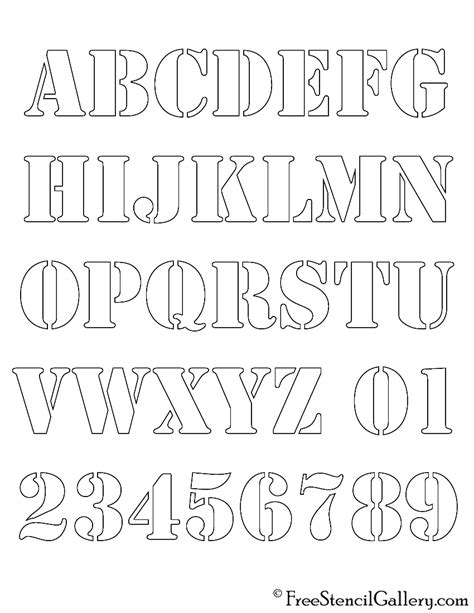 Downloadable Free Printable Alphabet Stencils Template Printable
