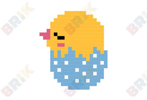 Easter Chick Pixel Art Brik