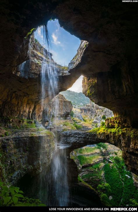 Baatara Gorge Waterfall Lebanon Beautiful Nature Beautiful