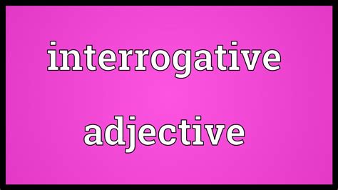 There are two ways to make or to form a comparative adjective Interrogative adjective Meaning - YouTube