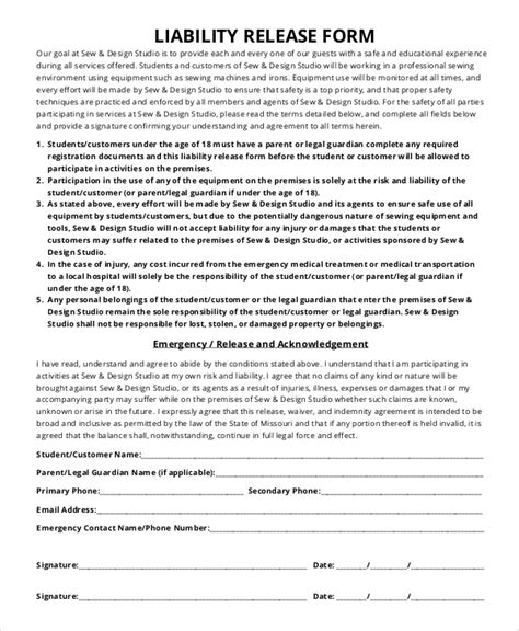 Editable Release Of Liability Form Fill Out And Sign Printable Pdf