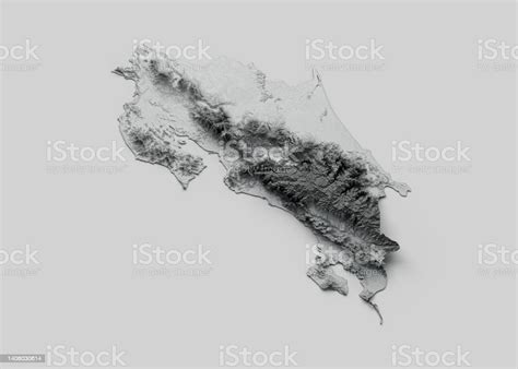 Costa Rica Map Costa Rica Flag Shaded Relief Color Height Map On White