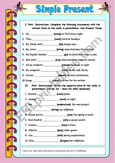 Simple Present Tense Worksheet Free Esl Printable Worksheets Made By Images