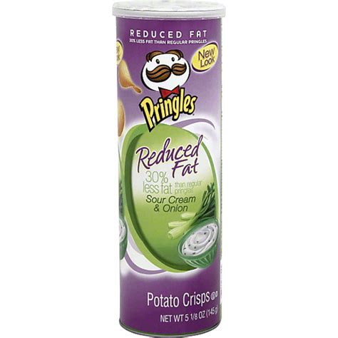 Pringles Reduced Fat Potato Crisps Sour Cream And Onion Snacks Chips