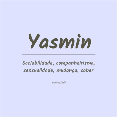 Yasmin Significado Do Nome