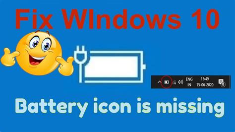 Fix Missing Battery Icon In Windows 10 Youtube