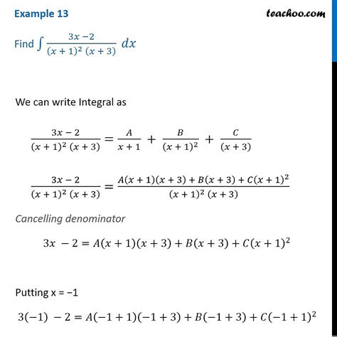 Example 13 Find Integral 3x 2 X 1 2 X 3 Dx Examples