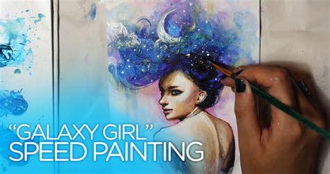 Watercolor Galaxy Girl At Getdrawings Free Download