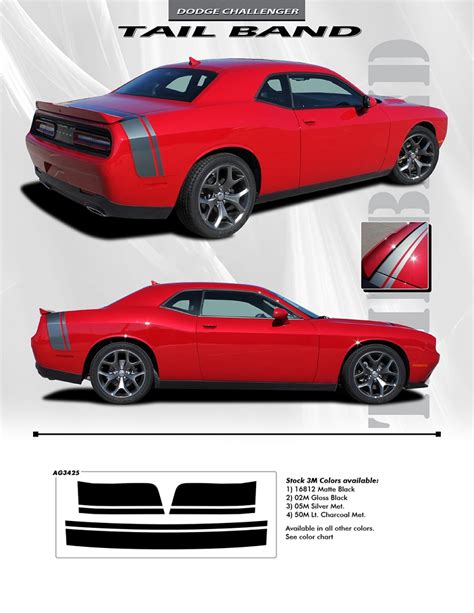 2011 2022 Dodge Challenger Trunk Stripes Tailband Decals Bumblebee Scat