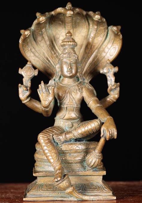 Sold Bronze Vishnu Seated On Ananta Sesha 7 91b37 Hindu Gods And Buddha Statues