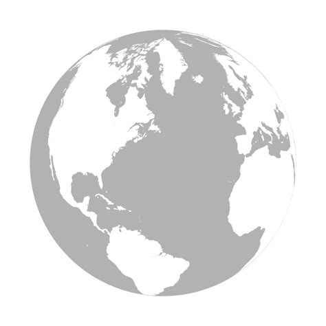 Globe World Earth Black White Png Picpng Images