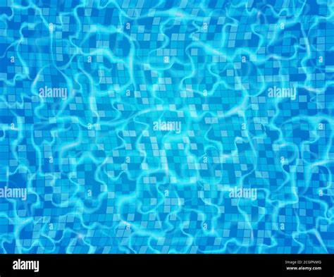 Swimming Pool With Ripple And Waves Blue Ceramic Tile Mosaic In Swimming Pool Water Surface