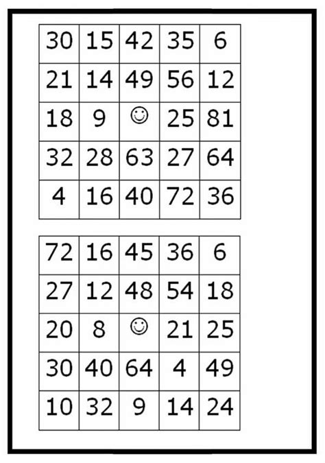 Desenhos e Moldes de Cartela de Bingo para Imprimir Grátis
