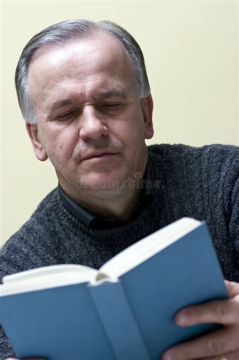 Senior Man Reading Book Stock Photo Image Of Reader Grey 4724752