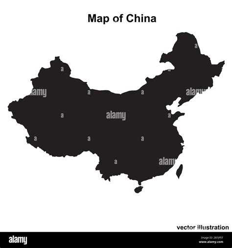 Karte Von China Mit Regionen Und Städten Weiße Und Schwarze Grafik Mit