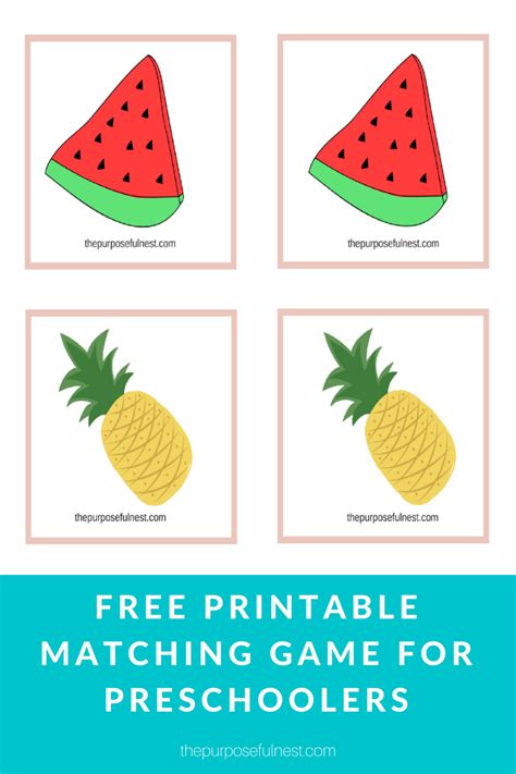 Free Printable Fruit Matching Game For Preschoolers Preschool Games