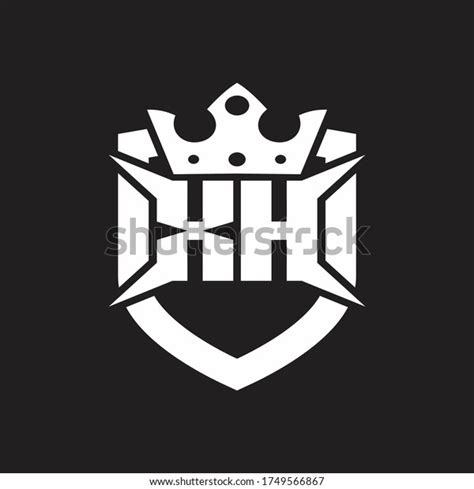 Xh Logo Monogram Isolated Shield Crown Stock Vector Royalty Free