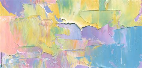 Pastel Color Abstract Background Texture Of Oil Paint And Palette Knife