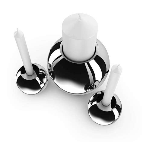 Chrome Candlesticks 3d Model By Cgaxis