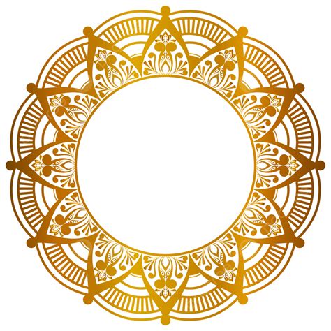 Luxury Golden Circle Frame Transparent With Vintage Islamic Mandala