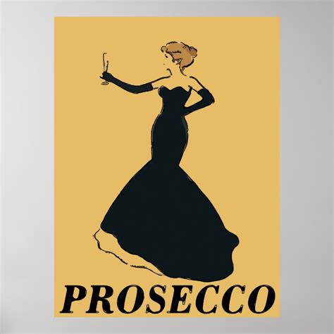 Vintage Style Prosecco Woman Poster Zazzle