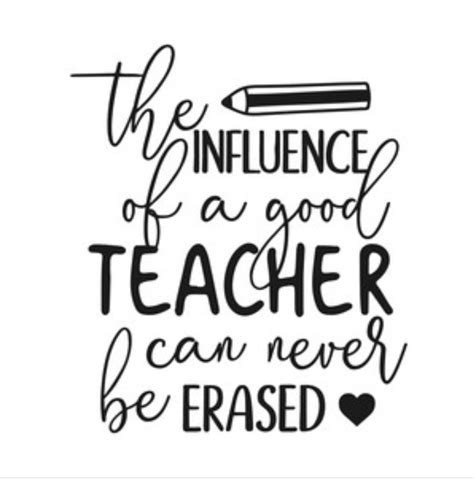A Handwritten Quote That Reads The Influence Of A Good Teacher Can