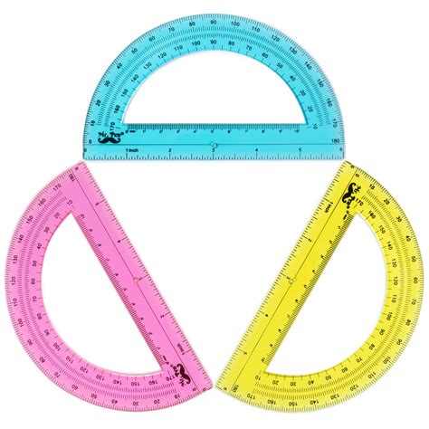 Buy Mr Pen Plastic Protractors 3 Pack 6 Inch 180 Degrees Colorful
