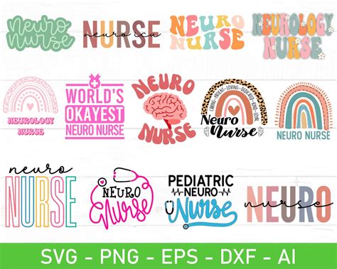 Neuro Nurse Svg Bundle Neurology Nurse Svg Eps Dxf Ai Png Files