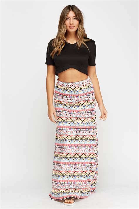 Aztec Print Maxi Skirt Just 7