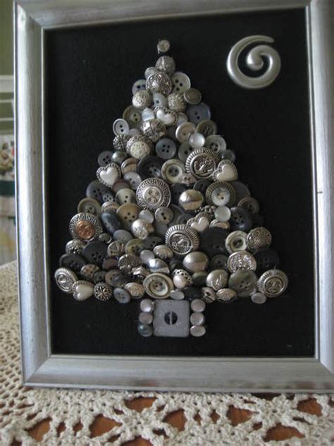 Silvery Button Christmas Tree Art Bunnyspurposes Shop