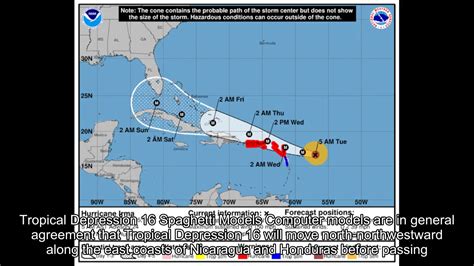 Noaa Tropical Depression 16 Projected Path Spaghetti Models Youtube