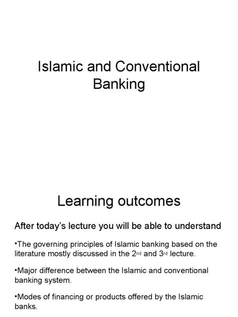 Islamic Vs Conventional Banking Pdf Islamic Banking And Finance