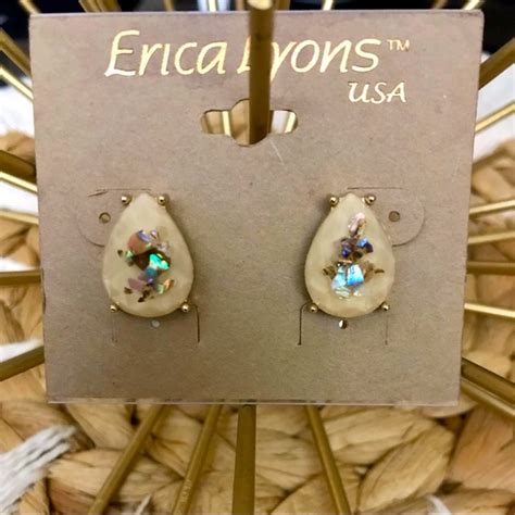 Erica Lyons Jewelry Erica Lyons Teardrop Nude Iridescent Earrings