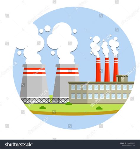 Cartoon Flat Illustration Industrial Factory Building Vector De Stock