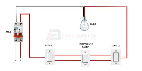 2 Way Switch Wiring Intermediate Switch Earth Bondhon