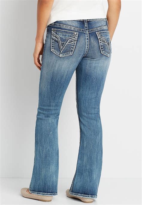 Vigoss Medium Wash Thick Stitch Bootcut Jean Bootcut Jeans Womens