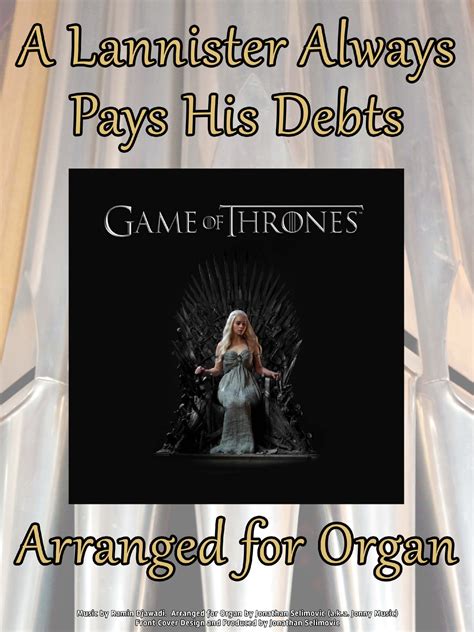 A Lannister Always Pays His Debts Sheet Music Ramin Djawadi Organ